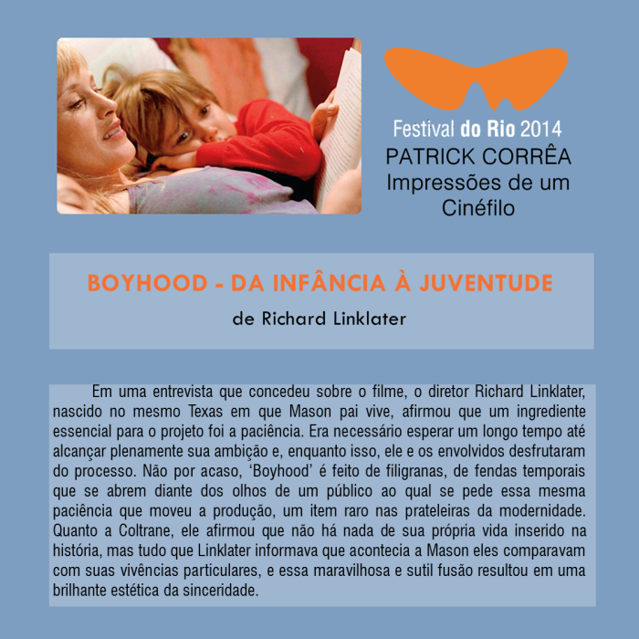 FestRio | Boyhood - Da Infância à Juventude | por Patrick Corrêa, Impressões de Um Cinéfilo